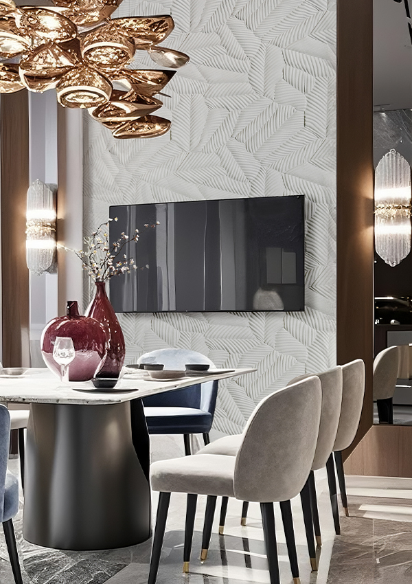 Panneau mural en pierre souple et flexible à motif de feuille de bananier