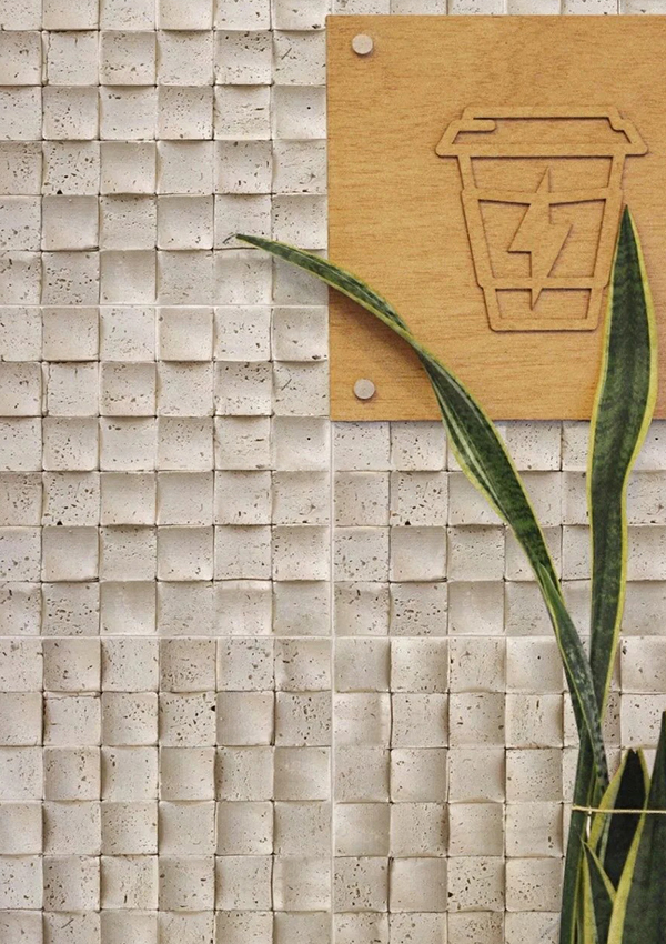 Panneau mural en pierre souple et flexible à motif de mosaïque